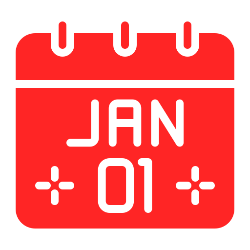 1 january Generic color fill icon