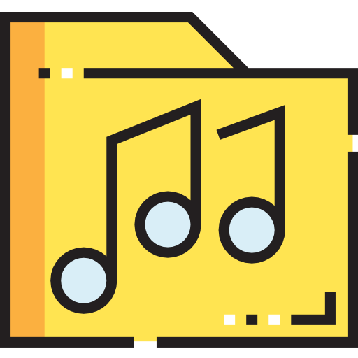 folder muzyczny Detailed Straight Lineal color ikona