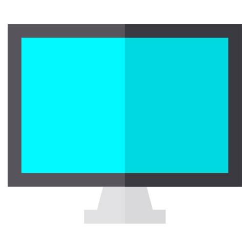 komputer Basic Straight Flat ikona