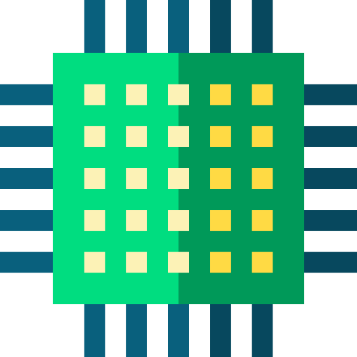 cpu Basic Straight Flat Ícone