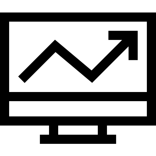 gráfico de líneas Basic Straight Lineal icono