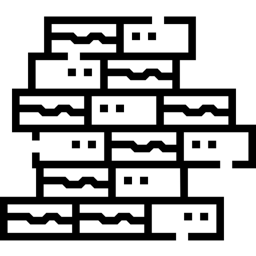 pared de ladrillo Detailed Straight Lineal icono