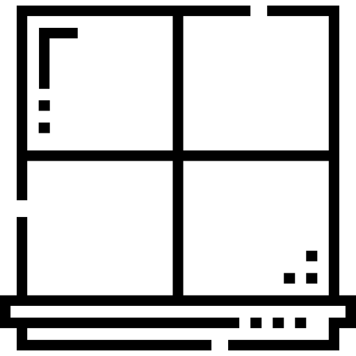 ventana Detailed Straight Lineal icono