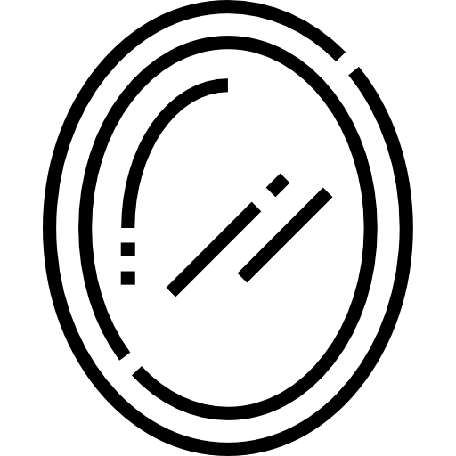 espejo ovalado Detailed Straight Lineal icono
