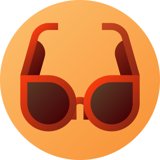 Cat eye glasses Flat Circular Gradient icon
