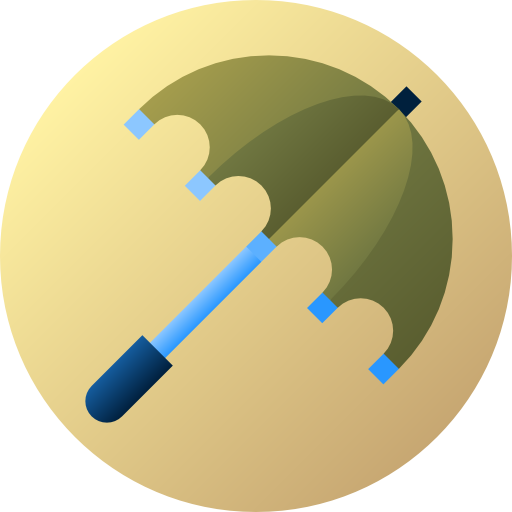 paraguas Flat Circular Gradient icono