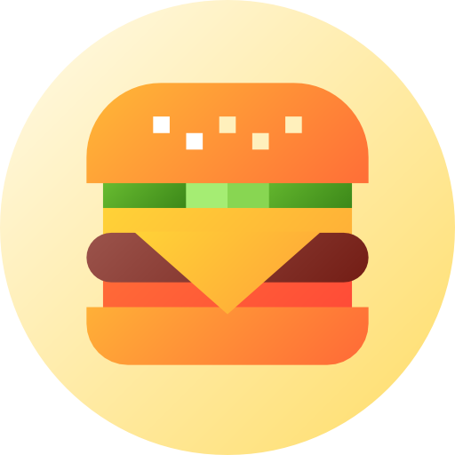 ハンバーガー Flat Circular Gradient icon