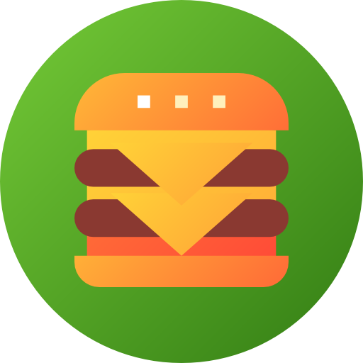 hamburger Flat Circular Gradient ikona