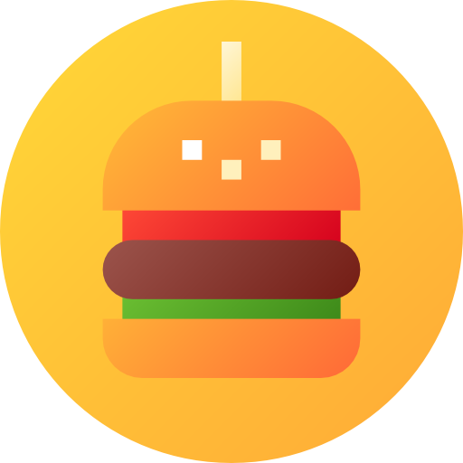 hamburger Flat Circular Gradient icon