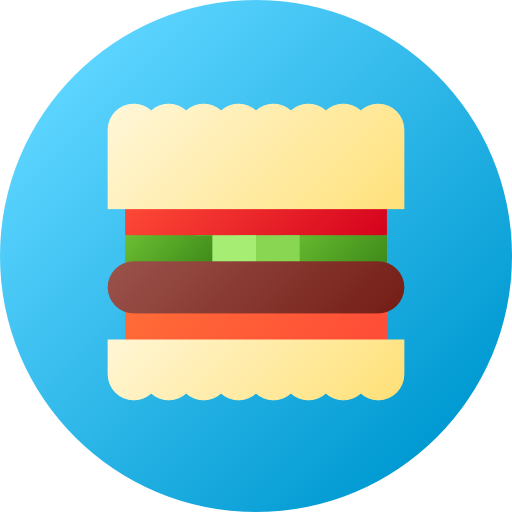 Hamburger Flat Circular Gradient icon