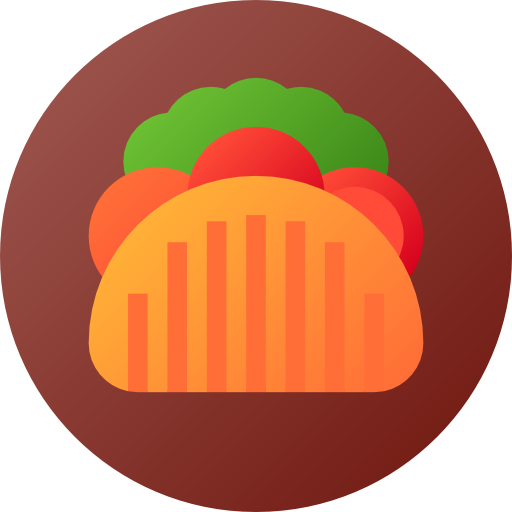 Kebab Flat Circular Gradient icon