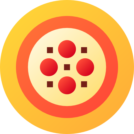 피자 Flat Circular Gradient icon