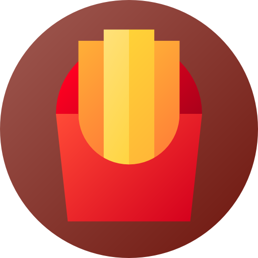 French fries Flat Circular Gradient icon