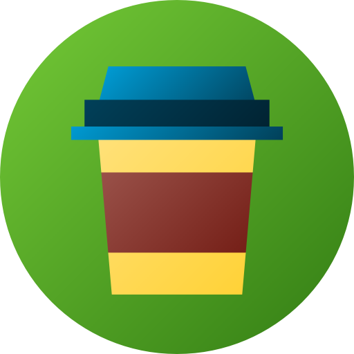 コーヒー Flat Circular Gradient icon