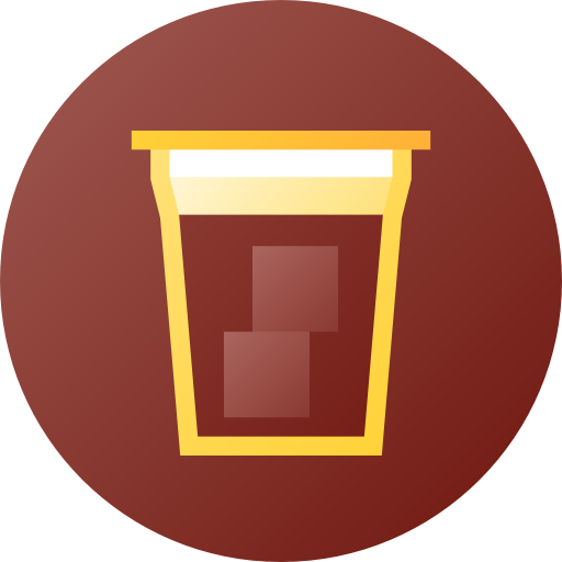 커피 Flat Circular Gradient icon