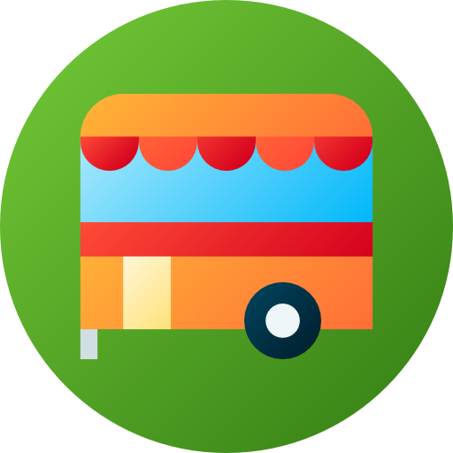 Food truck Flat Circular Gradient icon