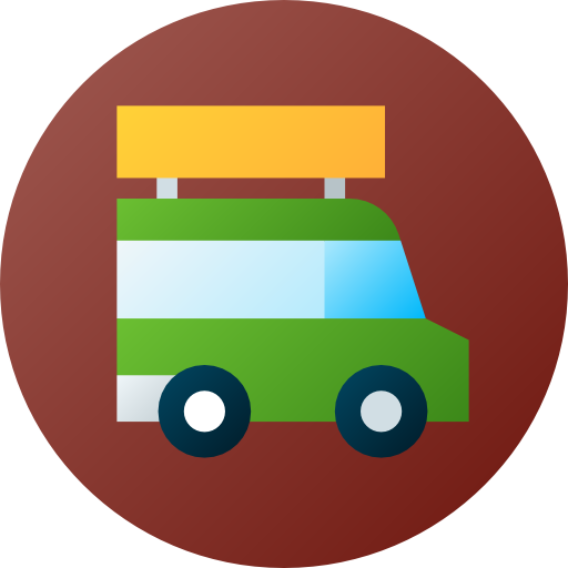 ciężarówka z żywnością Flat Circular Gradient ikona