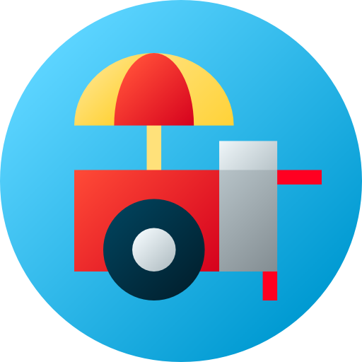 Food stand Flat Circular Gradient icon