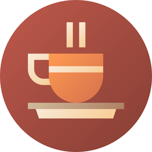 커피 컵 Flat Circular Gradient icon