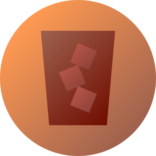 아이스 커피 Flat Circular Gradient icon