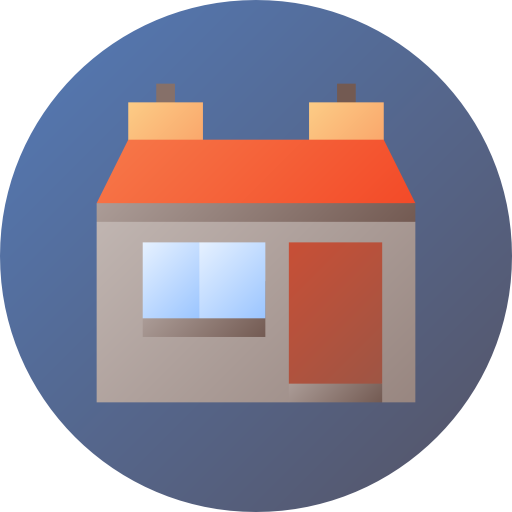 家 Flat Circular Gradient icon