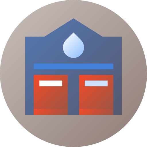 Fire station Flat Circular Gradient icon