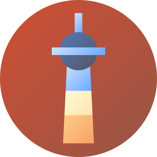 torre Flat Circular Gradient icono