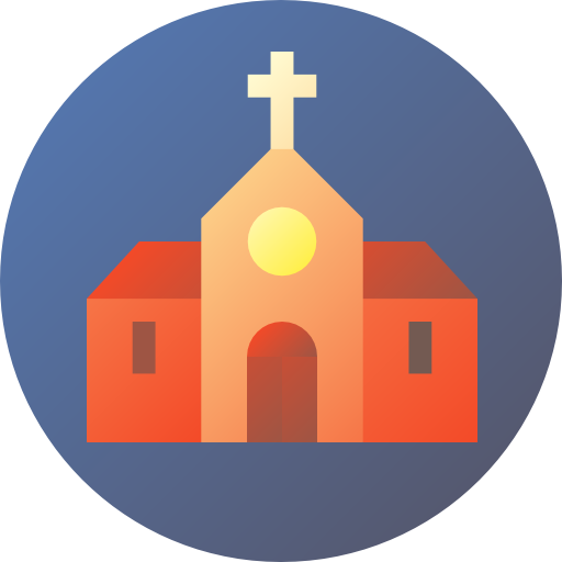 iglesia Flat Circular Gradient icono