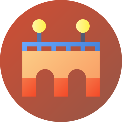 橋 Flat Circular Gradient icon