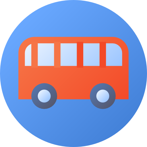 バス Flat Circular Gradient icon