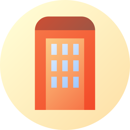 Телефонная будка Flat Circular Gradient иконка