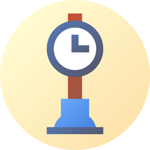 l'horloge Flat Circular Gradient Icône