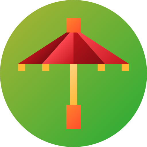 Umbrella Flat Circular Gradient icon