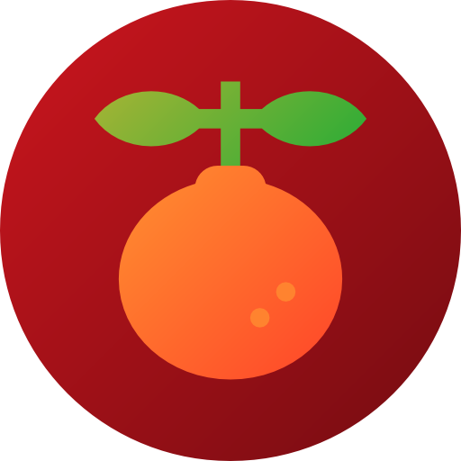 pomarańczowy Flat Circular Gradient ikona