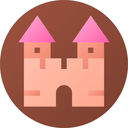 Castle Flat Circular Gradient icon