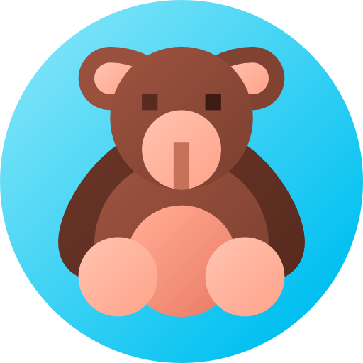 плюшевый медведь Flat Circular Gradient иконка