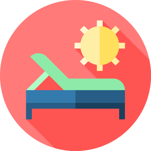 Sunbed Flat Circular Flat icon