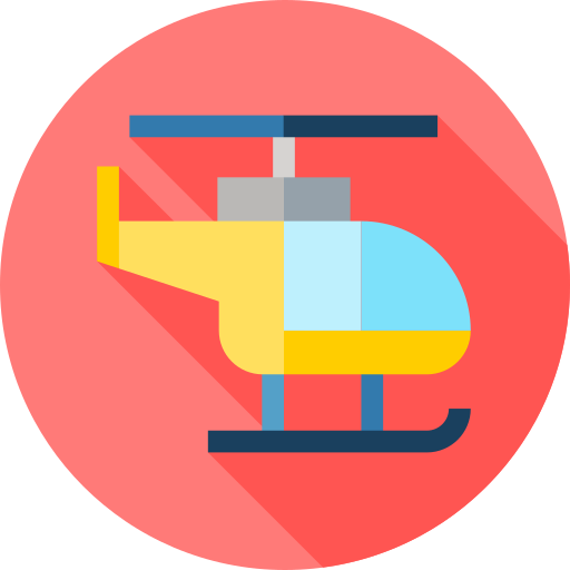 Helicopter Flat Circular Flat icon