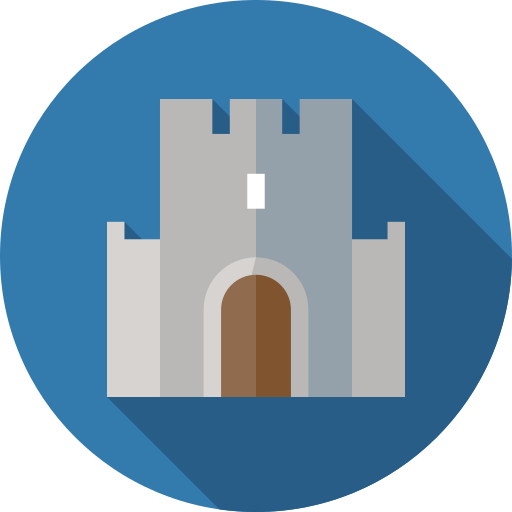 Castle Flat Circular Flat icon