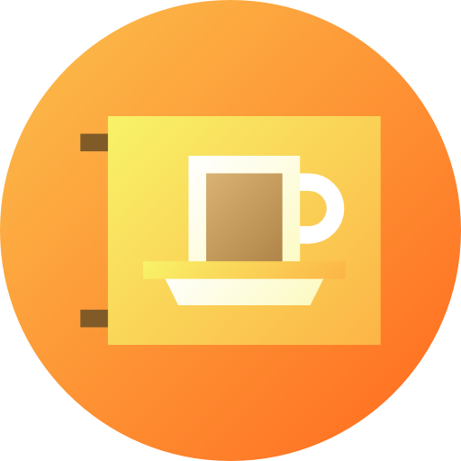 커피 샵 Flat Circular Gradient icon