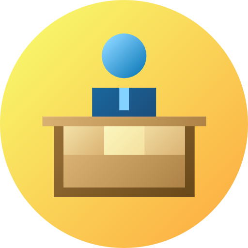 Information desk Flat Circular Gradient icon