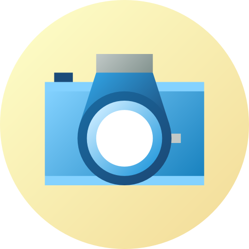 kamera Flat Circular Gradient ikona