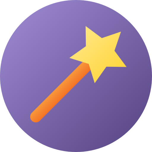 마법의 지팡이 Flat Circular Gradient icon