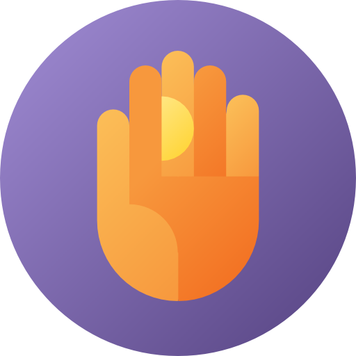 palma de la mano Flat Circular Gradient icono