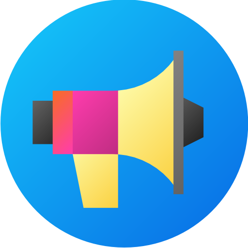 Megaphone Flat Circular Gradient icon