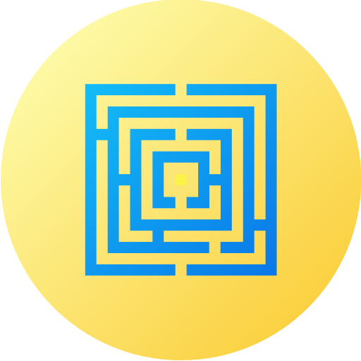 Maze Flat Circular Gradient icon