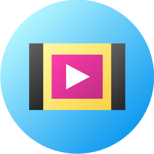 비디오 플레이어 Flat Circular Gradient icon