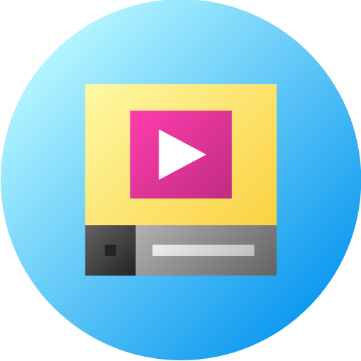 Видео-плеер Flat Circular Gradient иконка