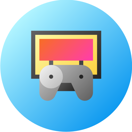 テレビゲーム Flat Circular Gradient icon