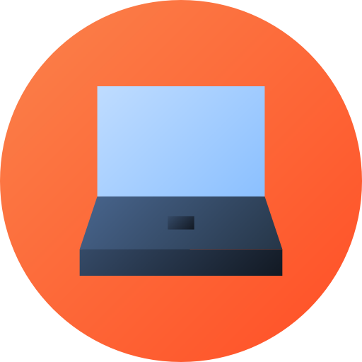 computer portatile Flat Circular Gradient icona